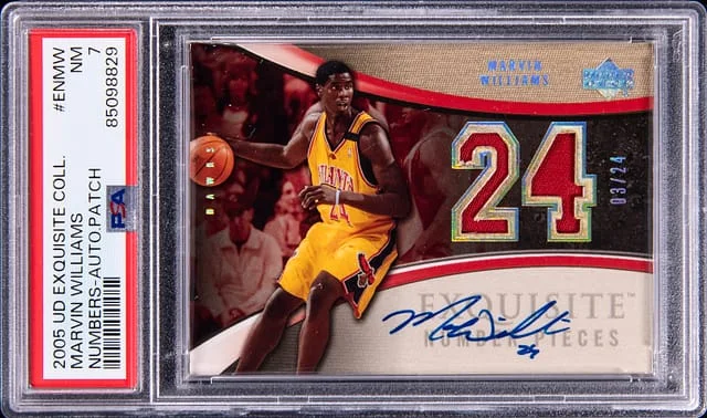 2005-06 Upper Deck Exquisite Collection Marvin Williams Number Pieces Autographs #ENMW card image