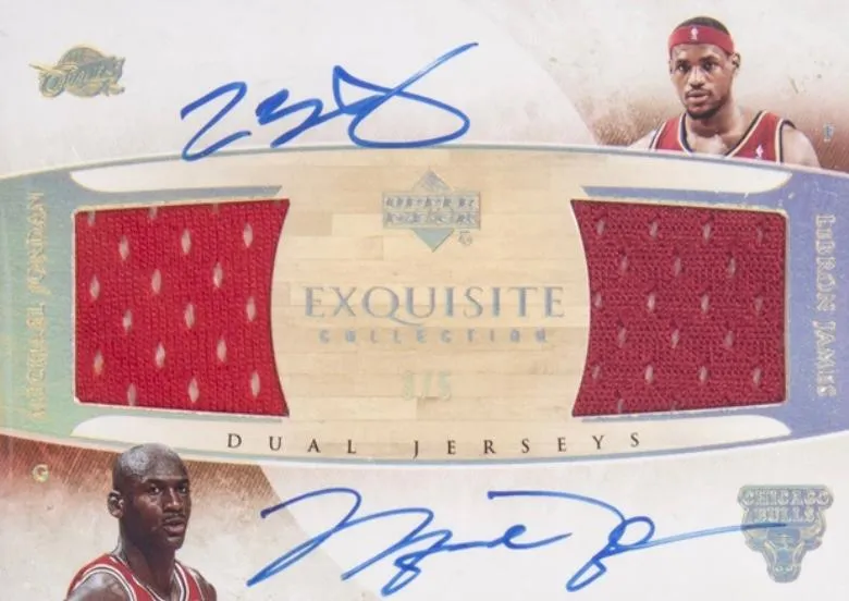 2005-06 Upper Deck Exquisite Collection Michael Jordan Jerseys Dual Autographs #DJA-JJ card image