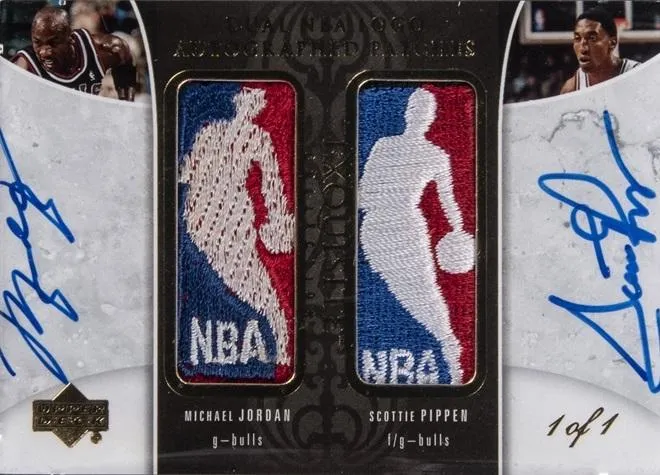 2005-06 Upper Deck Exquisite Collection Michael Jordan Logoman Autographs Dual #DLA-JP card image