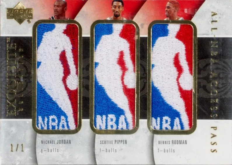2005-06 Upper Deck Exquisite Collection Michael Jordan Logoman Triple #TL-JPR card image
