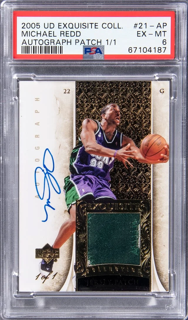 2005-06 Upper Deck Exquisite Collection Michael Redd Autograph Patch #21-AP card image