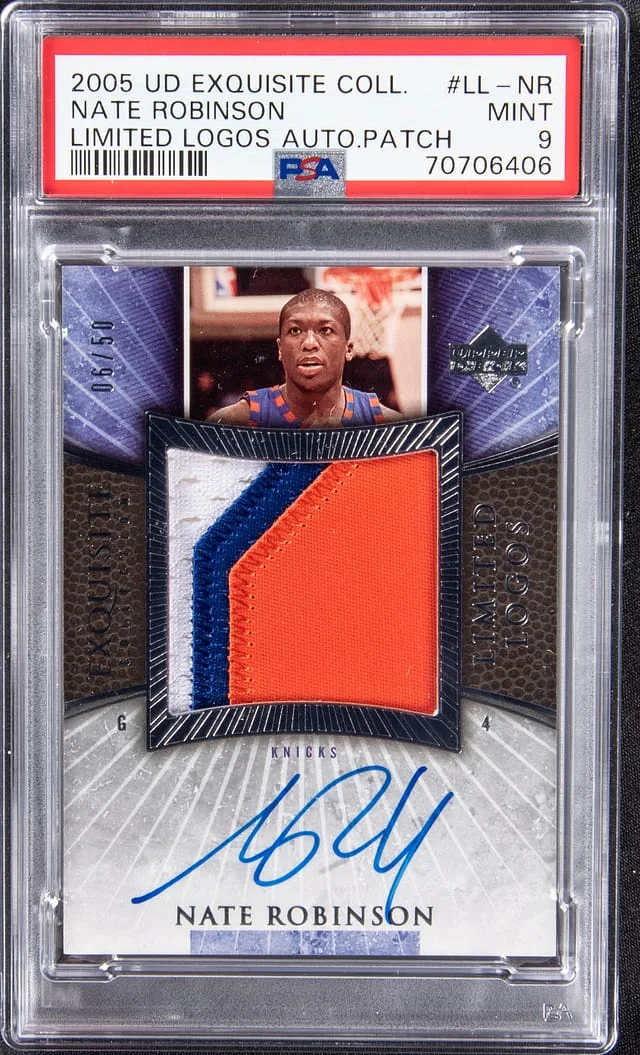 2005-06 Upper Deck Exquisite Collection Nate Robinson Limited Logos Patch Autograph #LL-NR card image