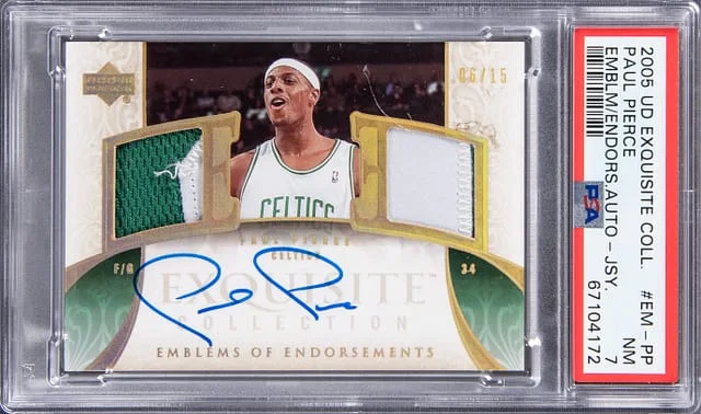 2005-06 Upper Deck Exquisite Collection Paul Pierce Emblem of Endorsements #EM-PP card image