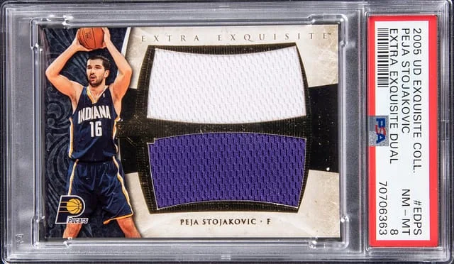 2005-06 Upper Deck Exquisite Collection Peja Stojakovic #EDPS card image