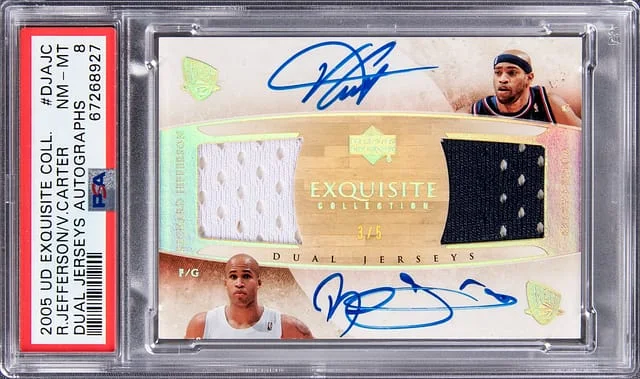 2005-06 Upper Deck Exquisite Collection Richard Jefferson/Vince Carter Dual Jerseys Autograph #DJA-JC card image