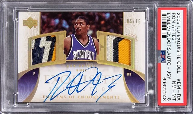 2005-06 Upper Deck Exquisite Collection Ron Artest Emblems Of Endorsements Ron Artest #EM-RA card image