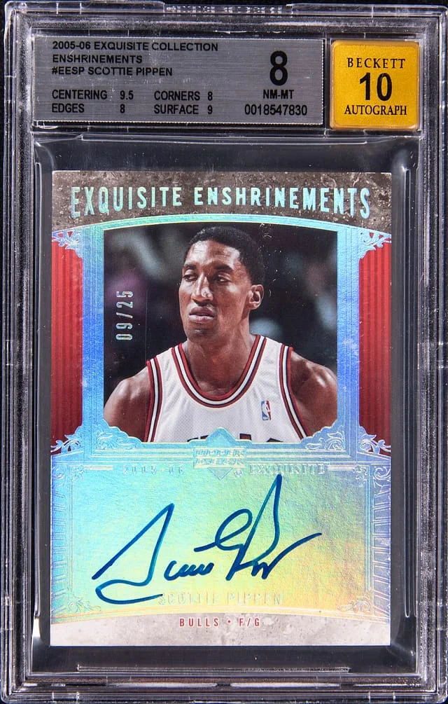 2005-06 Upper Deck Exquisite Collection Scottie Pippen Enshrinements #EE-SP card image