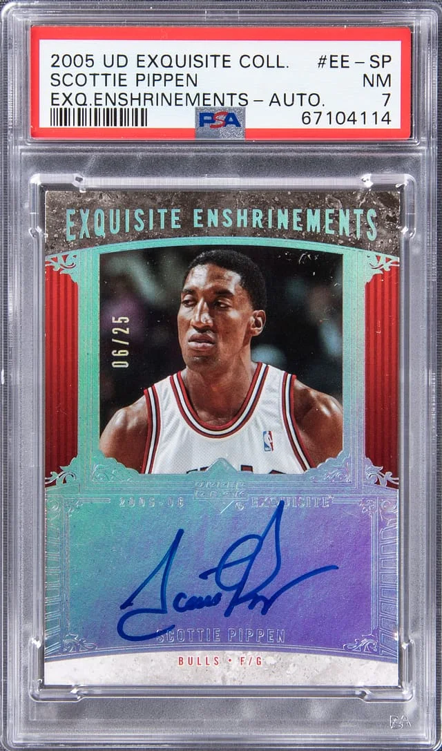 2005-06 Upper Deck Exquisite Collection Scottie Pippen Exquisite Enshrinements Autographs #SP card image