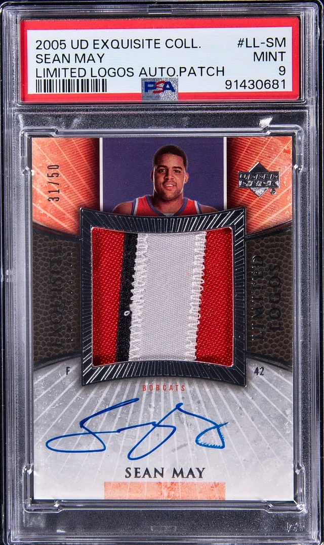 2005-06 Upper Deck Exquisite Collection Sean May Limited Logos Autograph Patch #LL-SM card image