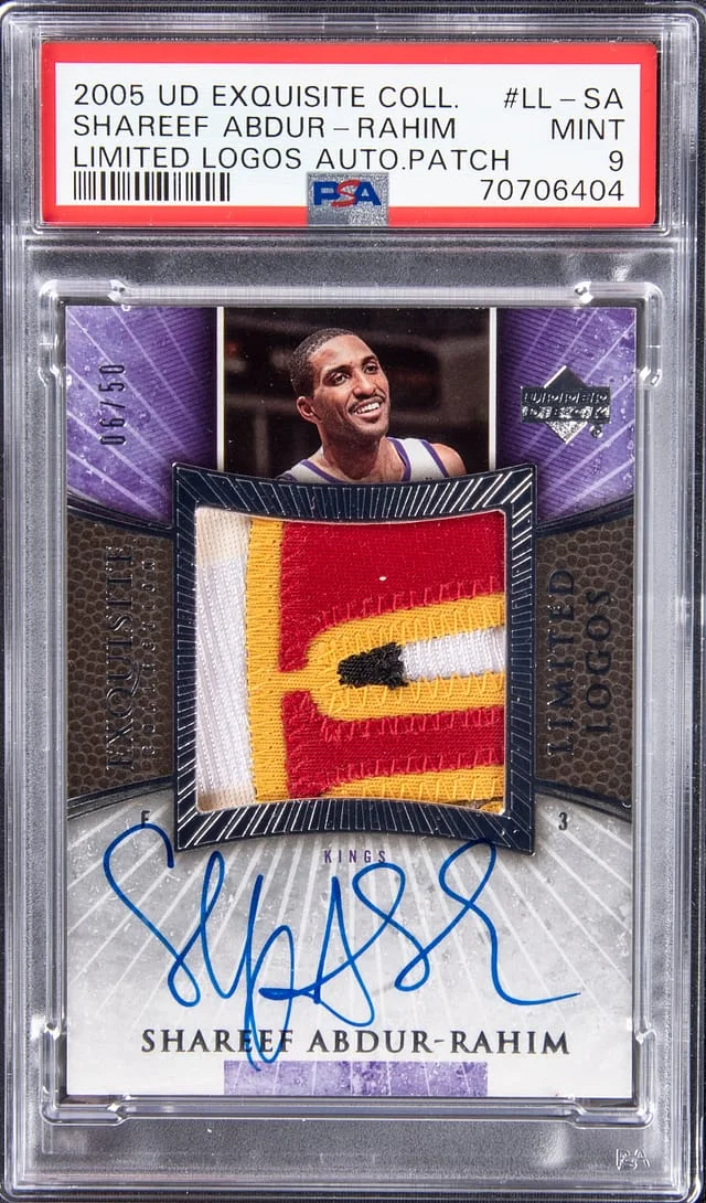 2005-06 Upper Deck Exquisite Collection Shareef Abdur - Rahim Limited Logos Patch Autograph #LL-SA card image