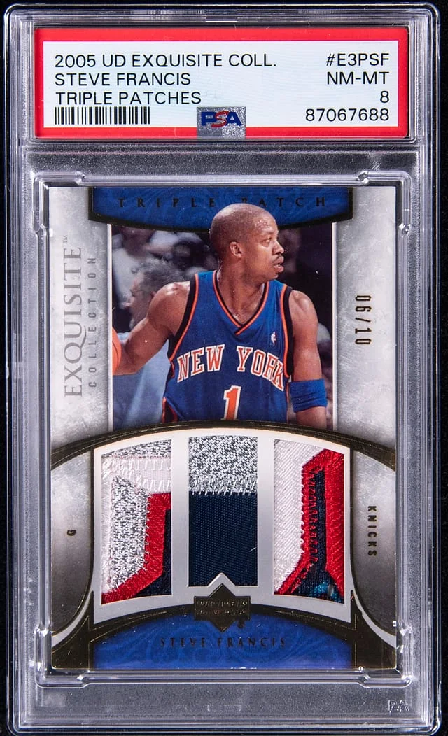 2005-06 Upper Deck Exquisite Collection Steve Francis Triple Patches #E3PSF card image