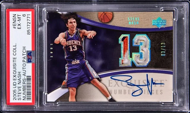 2005-06 Upper Deck Exquisite Collection Steve Nash Number Pieces Autographed Patch #EN-SN card image