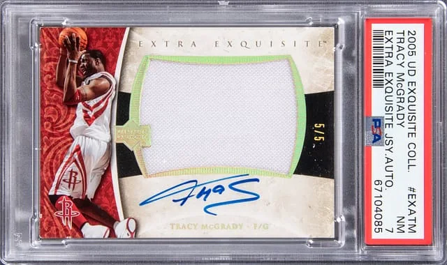 2005-06 Upper Deck Exquisite Collection Tracy Mcgrady Extra Exquisite Jersey Autograph #EXA-TM card image