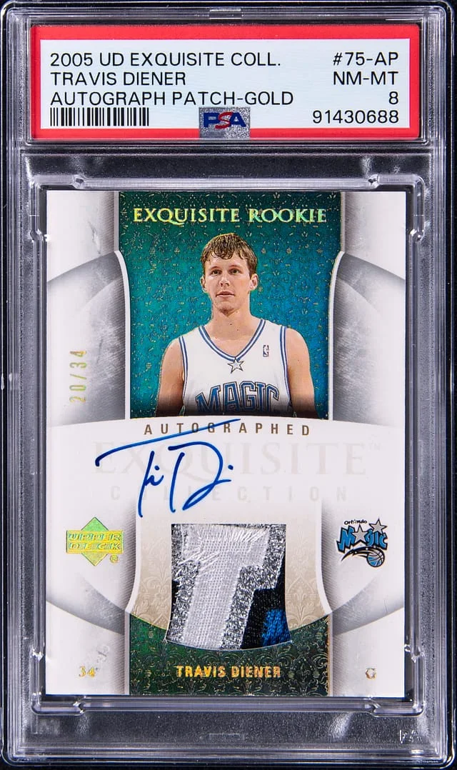 2005-06 Upper Deck Exquisite Collection Travis Diener Autograph Patch Gold #75-AP card image