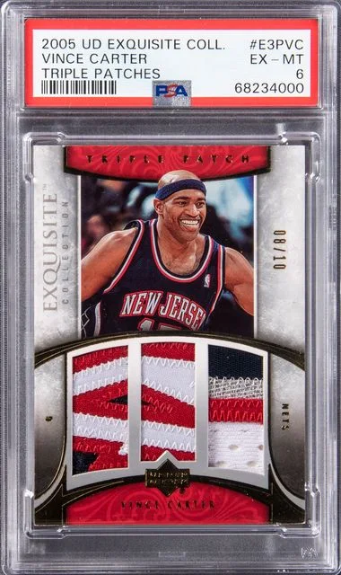 2005-06 Upper Deck Exquisite Collection Vince Carter Triple Patches #E3P-VC card image