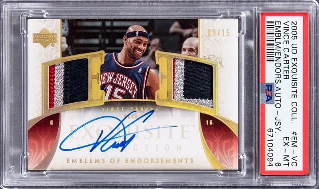 2005-06 Upper Deck Exquisite Collection Vince Carter Emblems of Endorsements #EM-VC card image