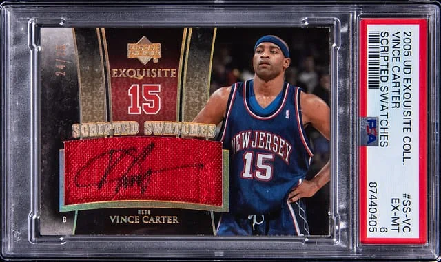2005-06 Upper Deck Exquisite Collection Vince Carter Scripted Swatches #SS-VC card image
