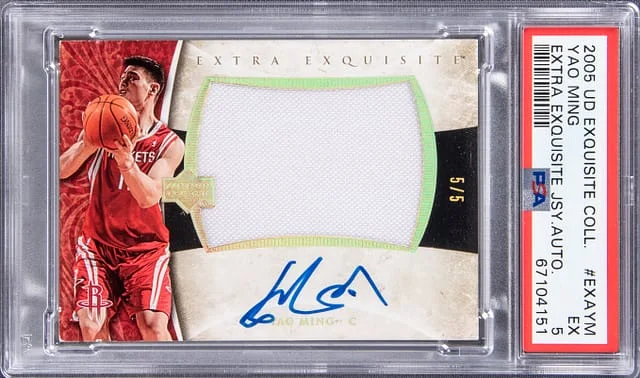 2005-06 Upper Deck Exquisite Collection Yao Ming Extra Exquisite Jersey Autograph #EXA-YM card image