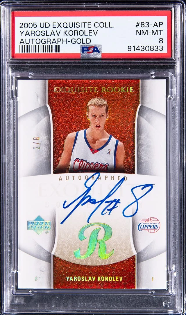 2005-06 Upper Deck Exquisite Collection Yaroslav Korolev Autograph Gold #83-AP card image