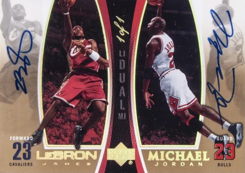 2005-06 Upper Deck Lebron James Michael Jordan/ Autographs #LJMJ10-A card image