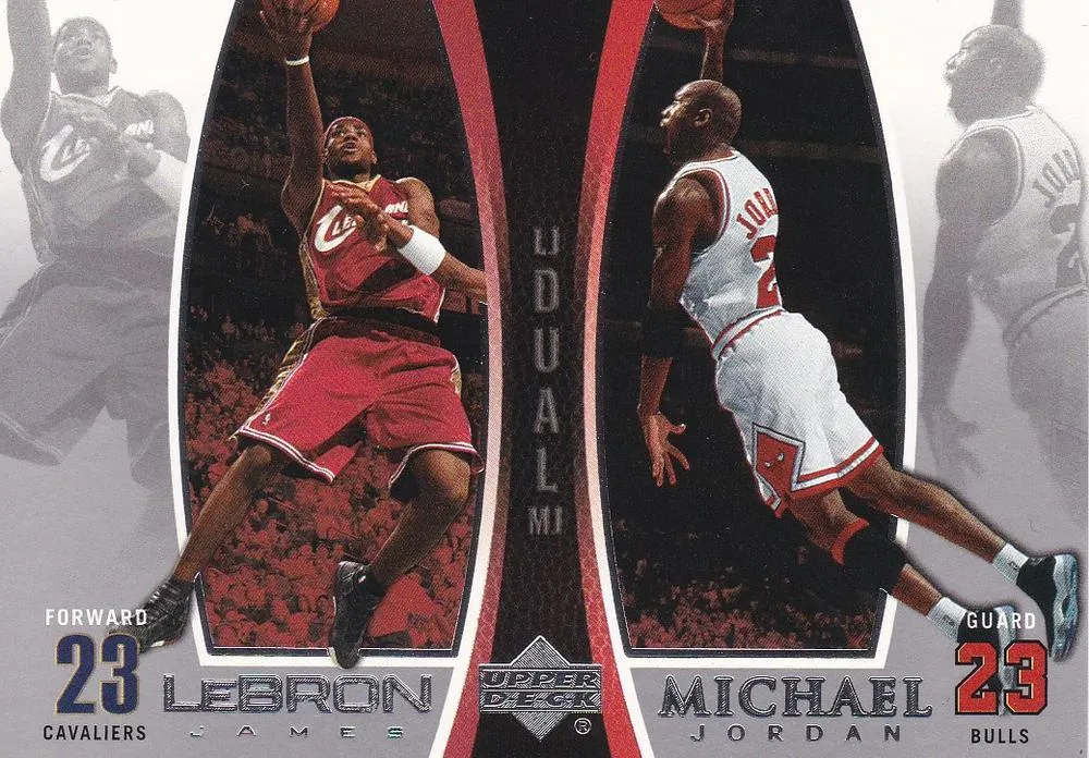 2005-06 Upper Deck Lebron James Michael Jordan/ #LJMJ10 card image