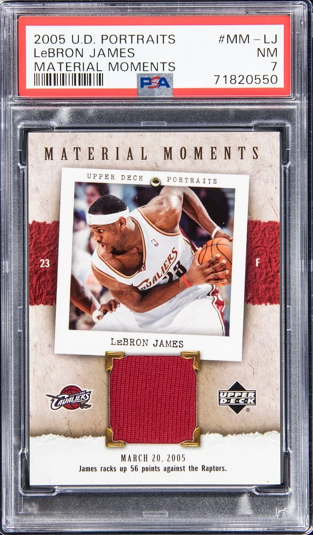 2005-06 Upper Deck LeBron James Portraits Material Moments #MM-LJ card image