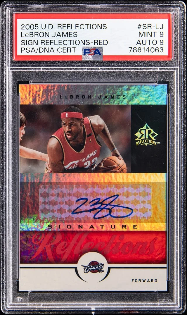 2005-06 Upper Deck LeBron James Reflections Sign Reflections Red #SR-LJ card image