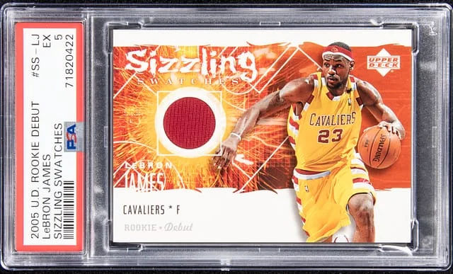2005-06 Upper Deck LeBron James Debut Sizzling Swatches #SS-LJ card image