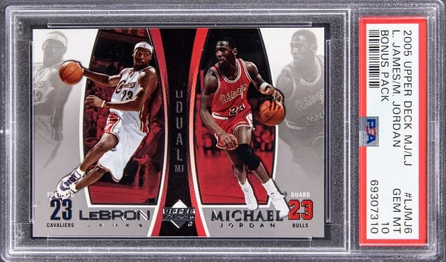 2005-06 Upper Deck LeBron James/Michael Jordan MJ/LJ Bonus Pack #LJMJ6 card image