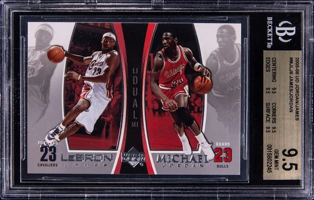 2005-06 Upper Deck LeBron James/Michael Jordan #MJLJ6 card image
