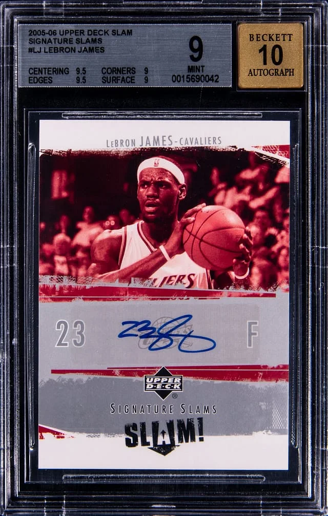 2005-06 Upper Deck LeBron Lames Slam Signature Slams #SS-LJ card image