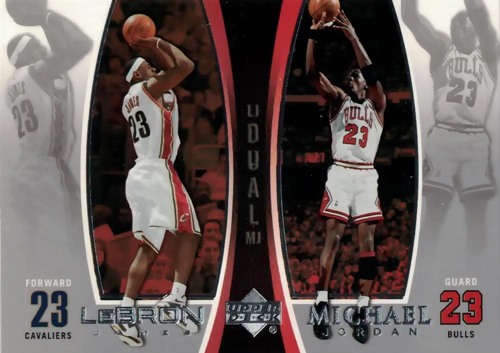 2005-06 Upper Deck Michael Jordan /LeBron James #LJMJ7 card image