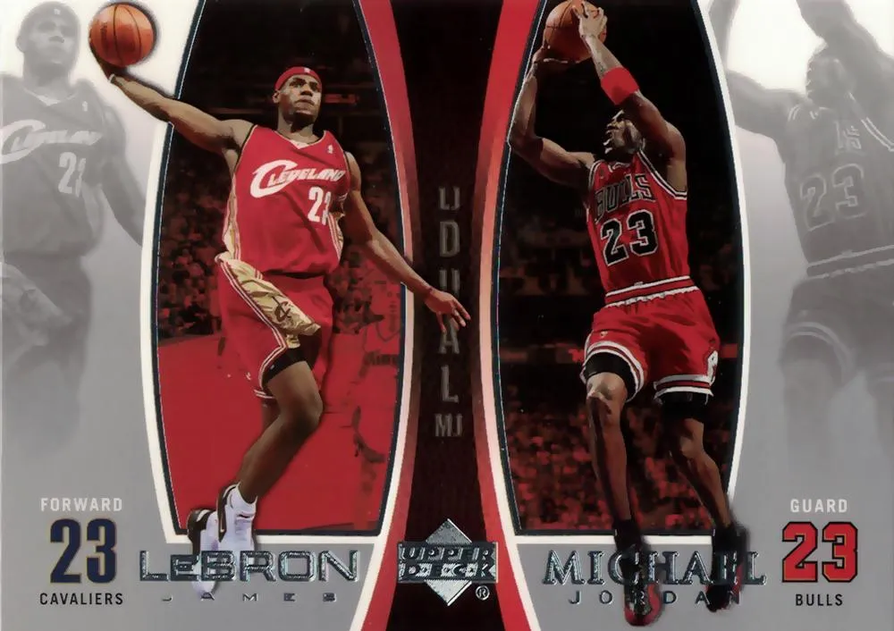 2005-06 Upper Deck Michael Jordan /LeBron James #LJMJ9 card image