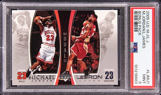 2005-06 Upper Deck Michael Jordan/LeBron James M.J./L.J. Bonus Pack #LJMJ1 card image