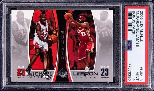 2005-06 Upper Deck Michael Jordan/LeBron james M.J/L.J. Bonus Pack #LJMJ3 card image