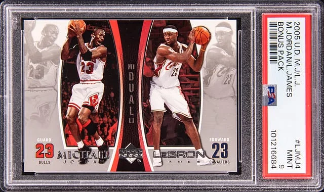 2005-06 Upper Deck Michael Jordan/LeBron James M.J./L.J. Bonus Pack #LJMJ4 card image