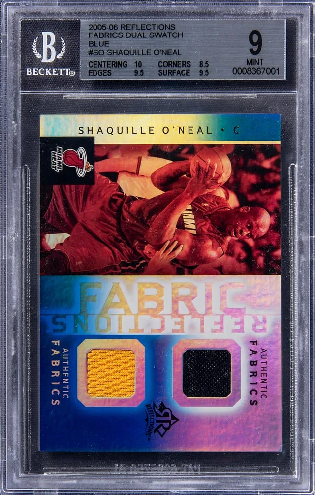 2005-06 Upper Deck Shaquille O'Neal Game-Used Reflections Fabrics Dual Swatch Blue #FR2-SO card image