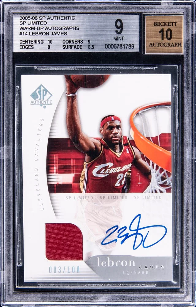 2005-06 Upper Deck SP Authentic LeBron James SP Limited Warm-Up Autographs #14 card image
