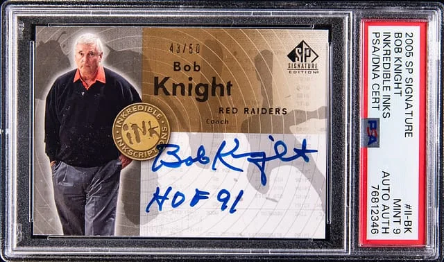 2005-06 Upper Deck SP Bob Knight Signature Inkredible Inkscriptions #II-BK card image