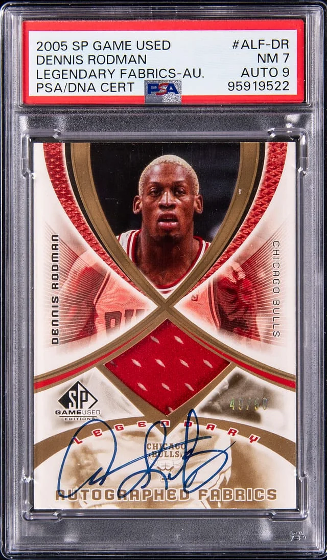 2005-06 Upper Deck SP Game Used Dennis Rodman Legendary Fabrics Autograph #ALF-DR card image