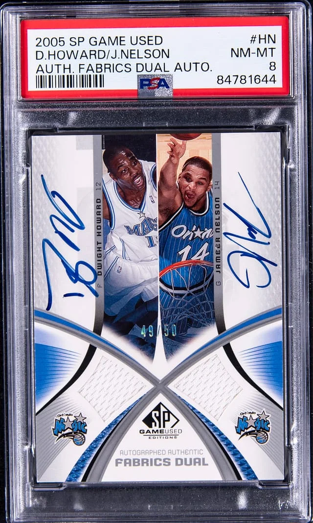 2005-06 Upper Deck SP Game Used Dwight Howard/Jameer Nelson Autthenti Fabrics Dual Autograph #AAP2-HN card image