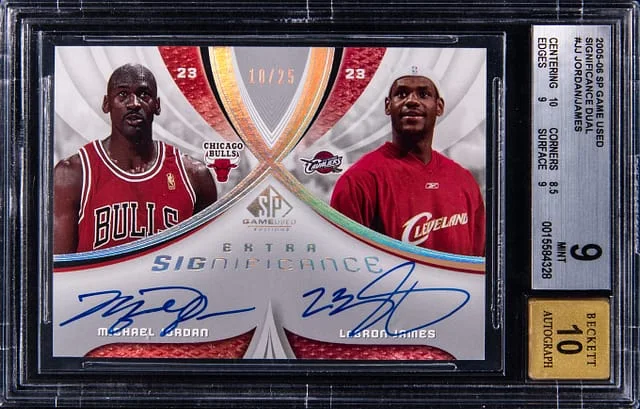 2005-06 Upper Deck SP Game Used LeBron James/Michael Jordan SIGnificance Dual #JJ card image