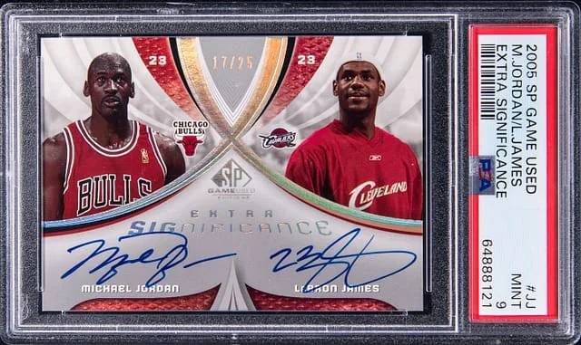 2005-06 Upper Deck SP Game Used Michael Jordan/LeBron James Extra SIGnificance #XSIG-JJ card image