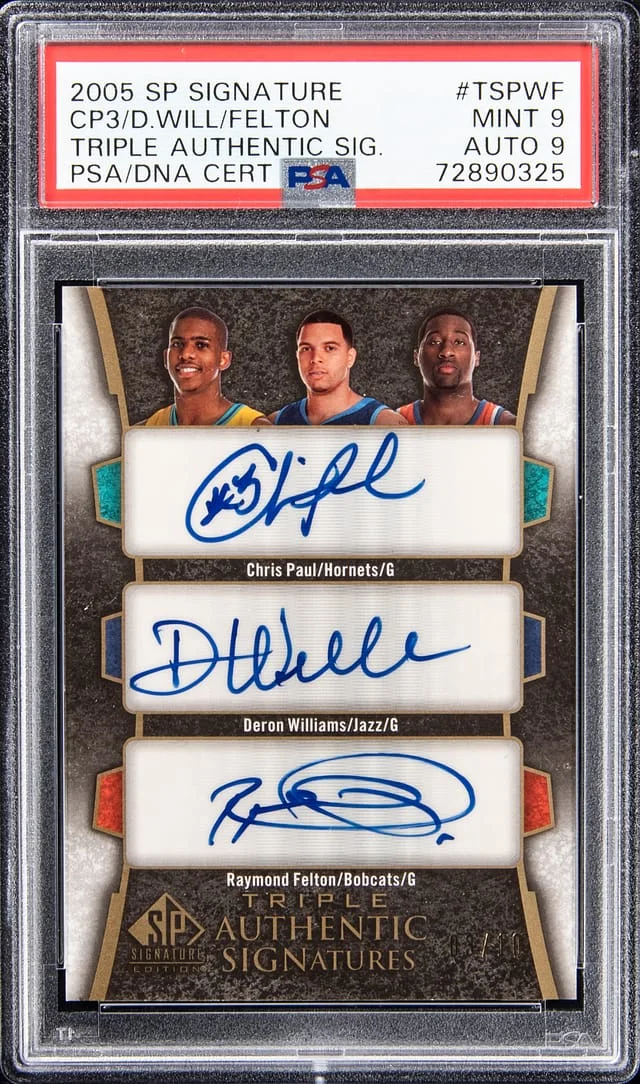2005-06 Upper Deck SP Signature Edition Chris Paul/Deron Williams/Raymond Felton Multi-Signed Triple Authentic Signatures #TS-PWF card image