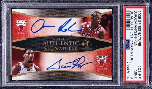 2005-06 Upper Deck SP Signature Edition Dennis Rodman/Scottie Pippen Dual Authentic Signatures #DS-RP card image