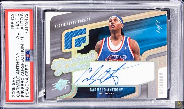 2005-06 Upper Deck SPx Carmelo Anthony Flashback Fabrics Autograph Spectrum #FF-CA card image