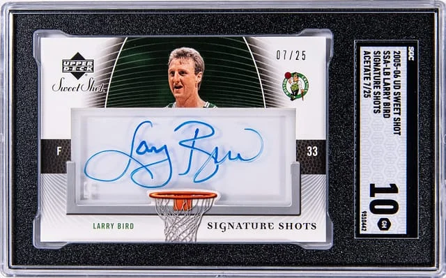 2005-06 Upper Deck Sweet Shot Larry Bird Signature Shots Acetate #SSA-LB card image