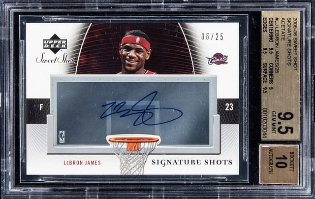 2005-06 Upper Deck Sweet Shot LeBron James Signature Shots Acetate #SSA-LJ card image