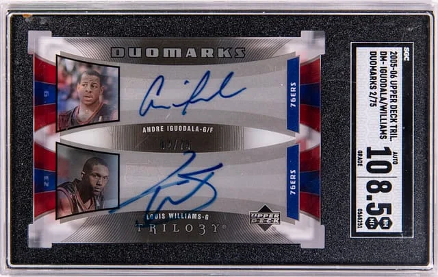 2005-06 Upper Deck Trilogy Andre Iguodala/Louis Williams Duomarks #DM-IW card image