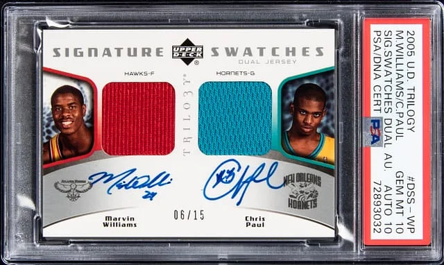 2005-06 Upper Deck Trilogy Marvin Williams/Chris Paul Signature Swatches Dual Autograph #DSS-WP card image